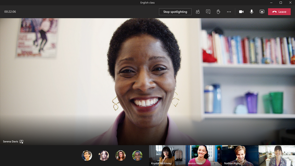 Educators can now select their video for the entire class using Spotlight.